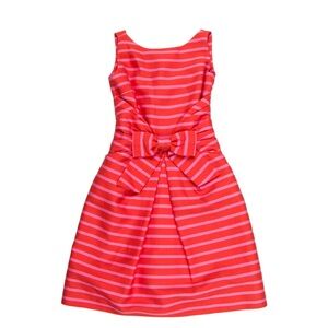 EUC Kate Spade Coral Striped & Bow Dress